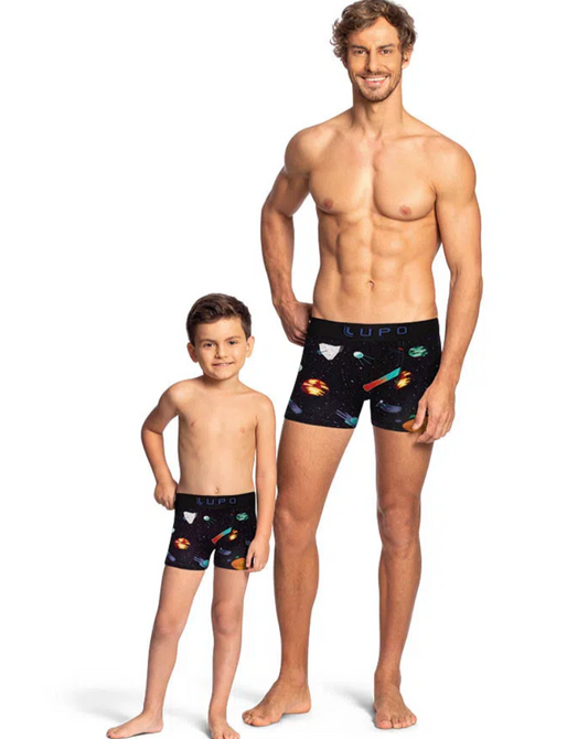 Lupo Men's Cotton Galaxy Printed Trunks